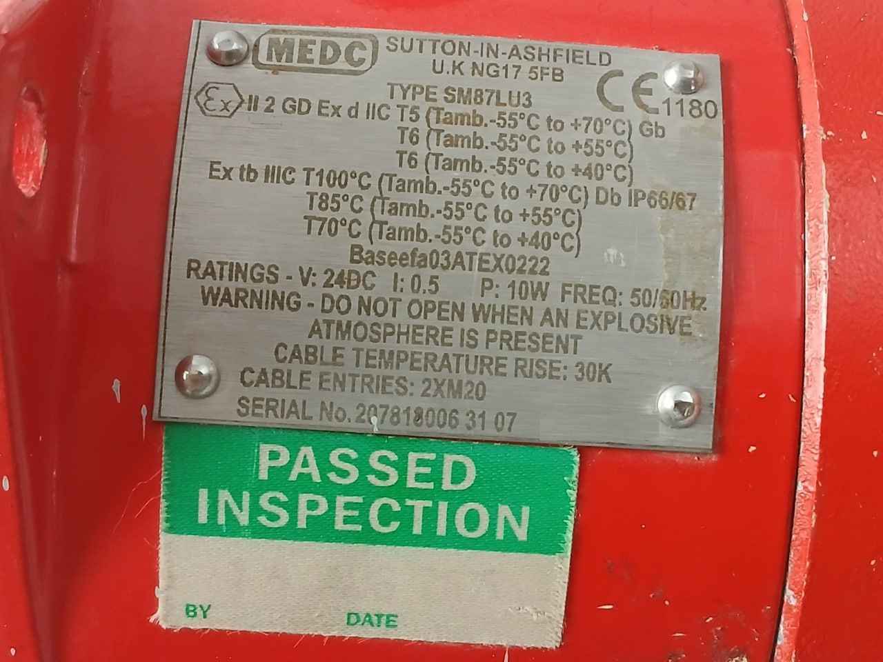 Medc Sm87Lu3 Eaton Explosion Proof Hazardous Area Signal Lamp 24Vdc 10W