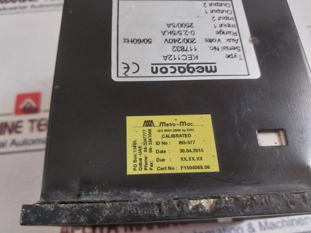 Megacon Kec112A 3 Phase Overcurrent Guard 200/240V 50/60Hz