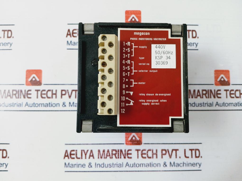 Megacon Ksp 34 Phase Monitoring Voltmeter 440V 50/60Hz