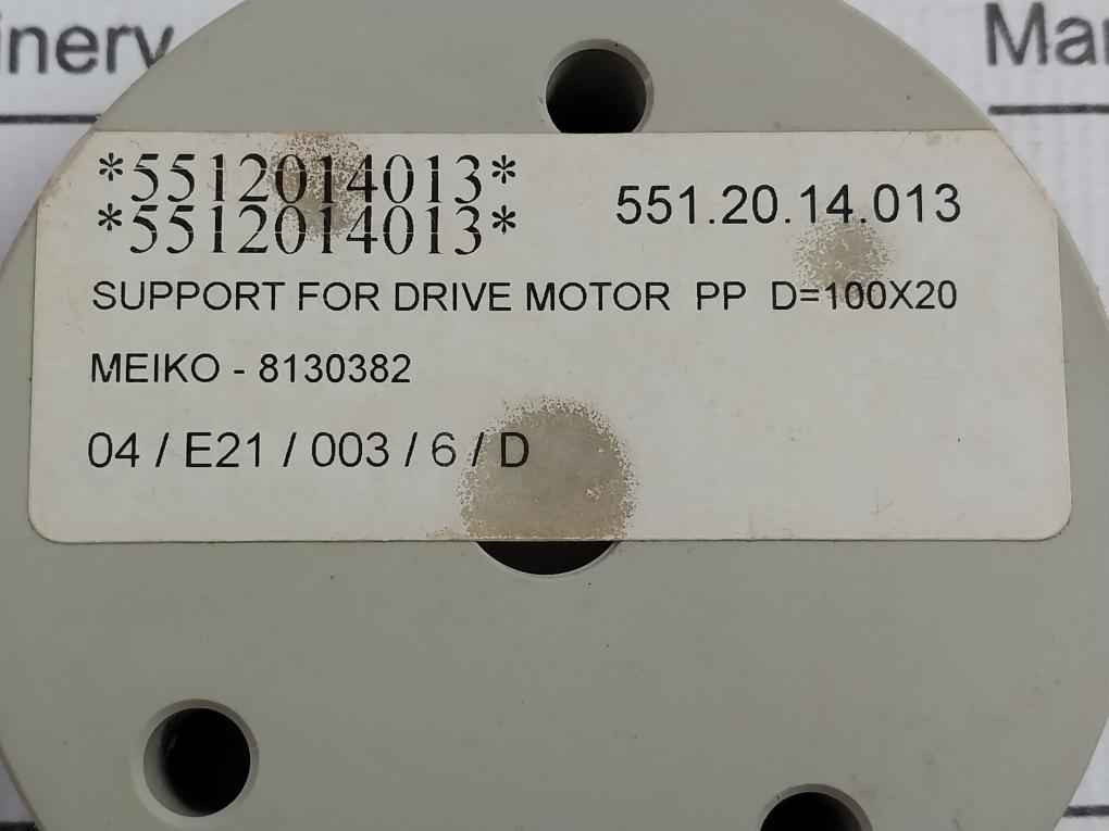Meiko 8130382 Support For Drive Motor Pp 100X20 5512014013