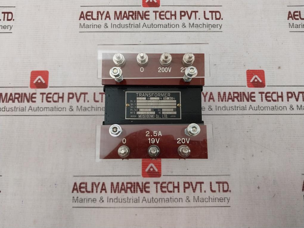 Meisei Denki 74750782-03 Transformer 50Va 1Ph 200-220V/19-20V 50/60Hz
