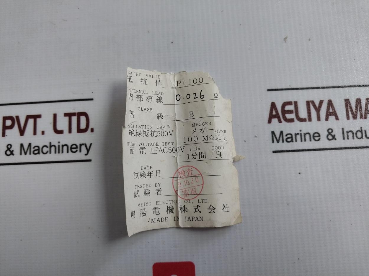 Meiyo Electric Ptr-n7 Pt100 Thermo Resistance Bulb Ac 500V 100 Mm