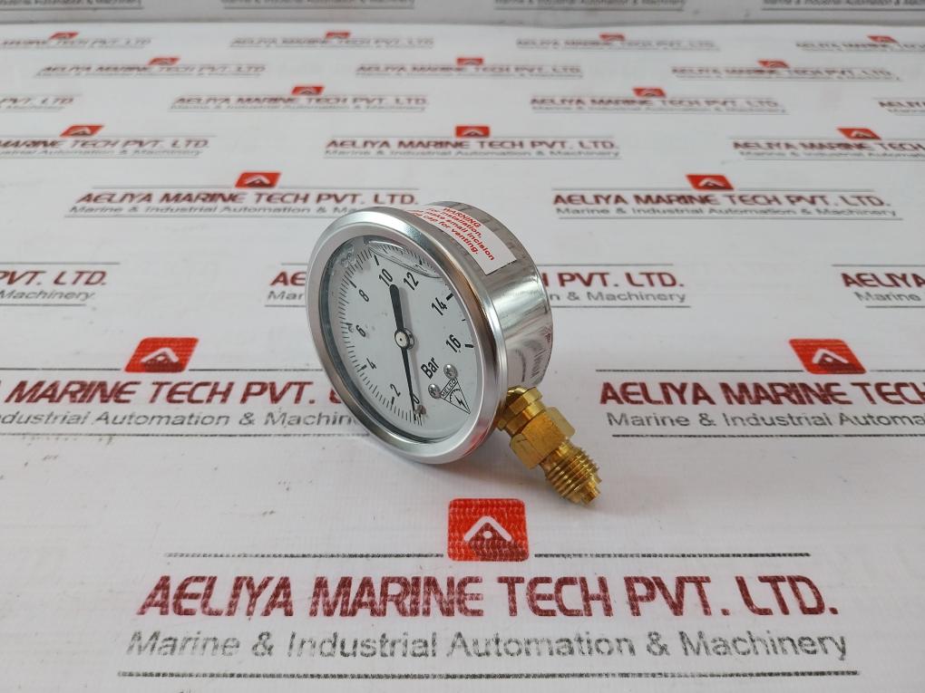 Melco Liquid Filled Pressure Gauge 0-16 Bar Gg 63d A