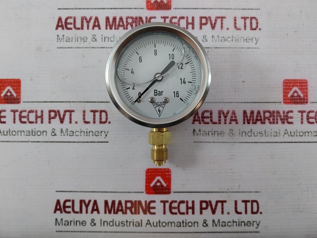 Melco Liquid Filled Pressure Gauge 0-16 Bar Gg 63d A