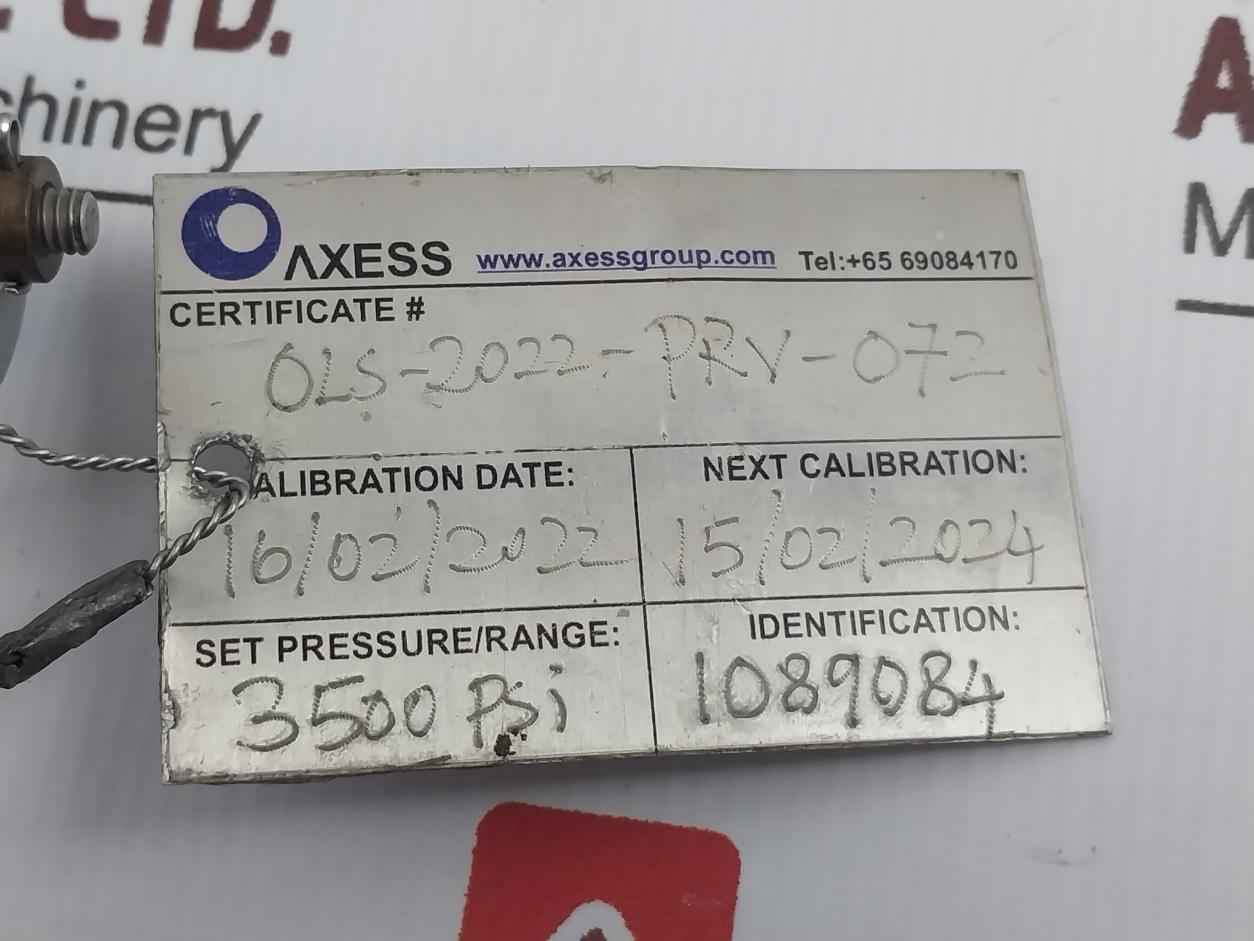 Mercer 91-m2D63P1641 Safety Relief Valve 3/4 In 3500 Psi 7070 Scfm