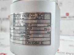 Mercer Valve 91-m2D63P1641 3/4-inch Safety Relief Valve 3500Psi Crn 0G8841.5C R1