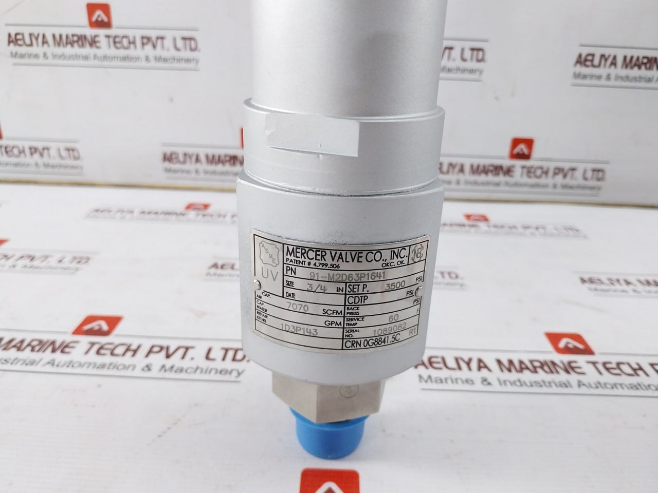 Mercer Valve 91-m2D63P1641 3/4-inch Safety Relief Valve Crn 0G8841.5C R1 3500Psi