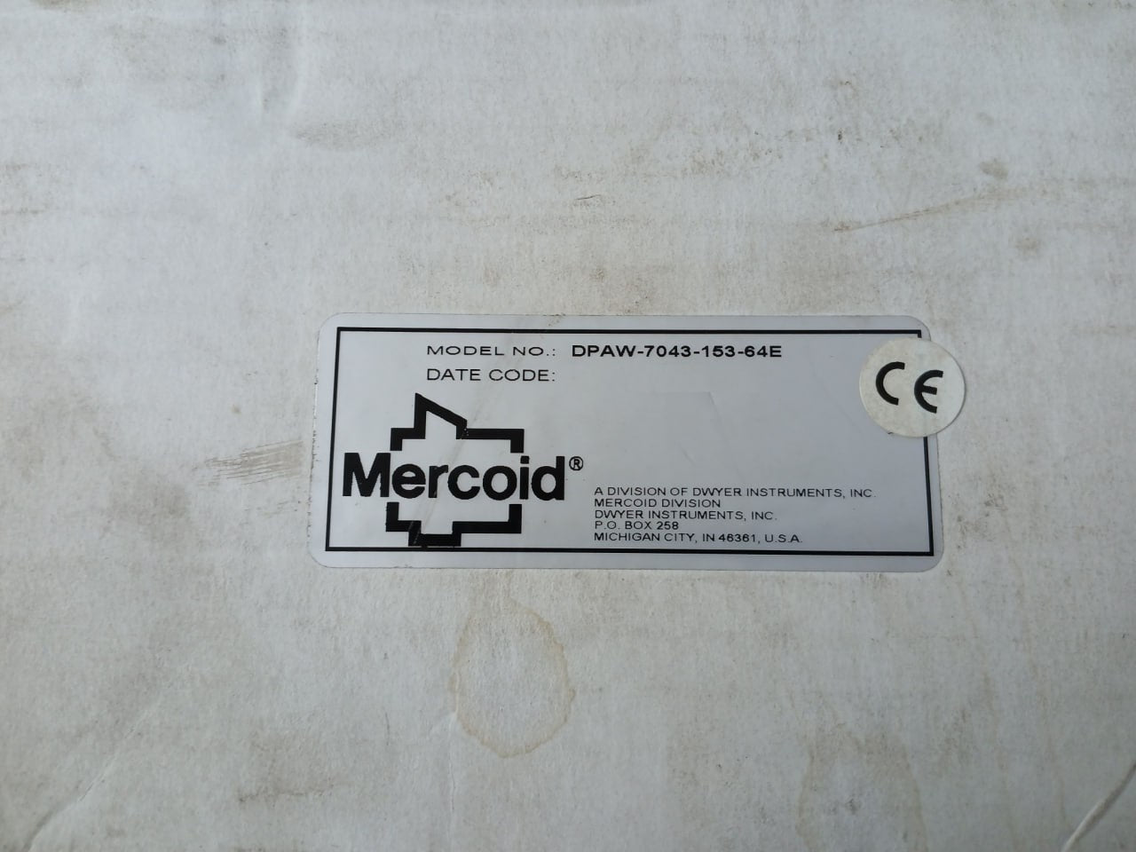 Mercoid Dpaw-7043-153-64E Differential Pressure Switch 1580582-032
