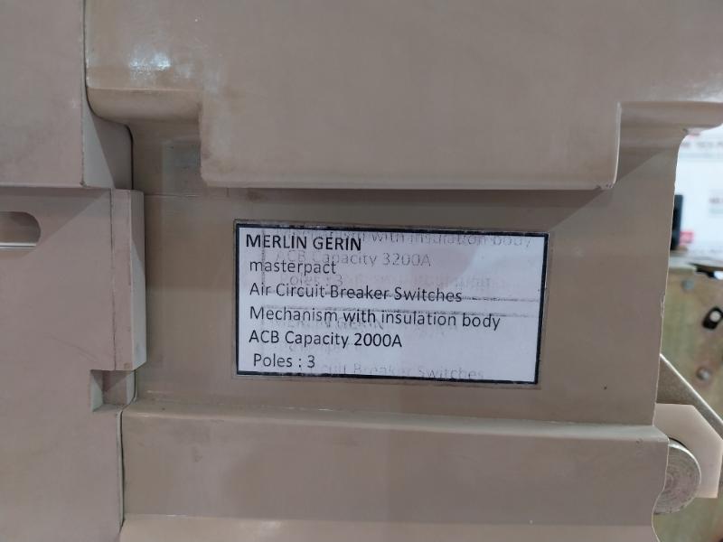 Merlin Gerin 3 Pole Masterpact Air Circuit Breaker Switch Acb Capacity 2000A