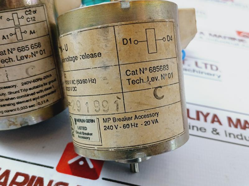 Merlin Gerin 685 658 Mx-a Shunt Trip Mp Breaker Accessory 240V 60Hz 20Va