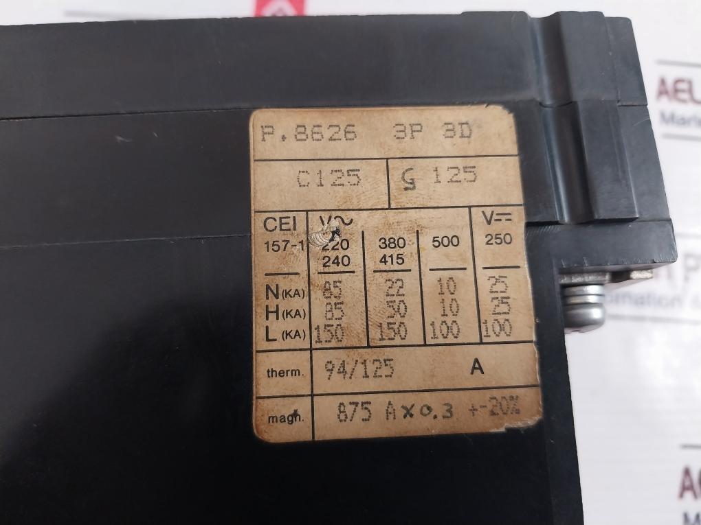 Merlin Gerin C125N Circuit-breaker 125A 660V