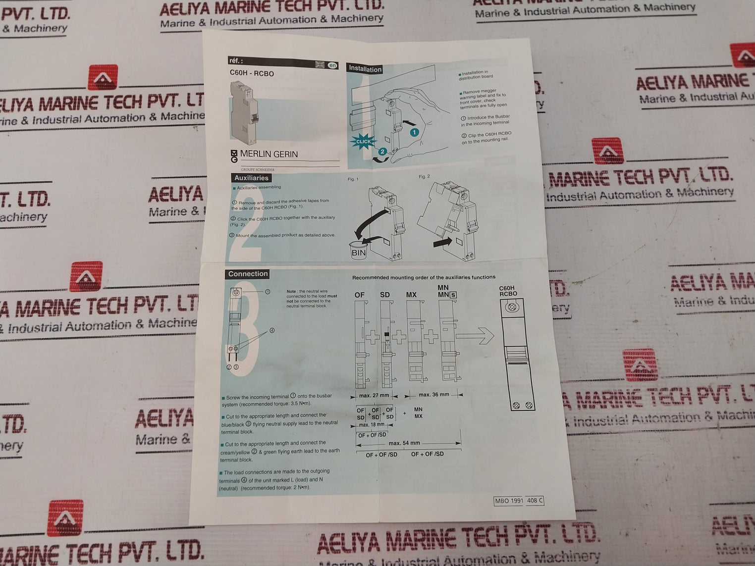 Merlin Gerin C60H-rcbo C32R30 Circuit Breaker 61009