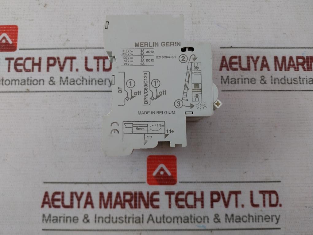 Merlin Gerin C60H Circuit Breaker C6, 3303430249856 400V 415V 3A 130V 1A