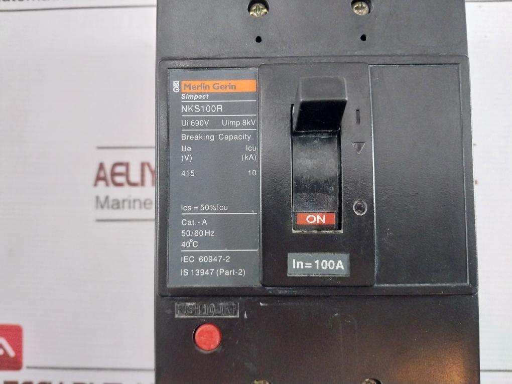 Merlin Gerin Nks100R Circuit Breaker 690V 100A 8Kv 50/60Hz