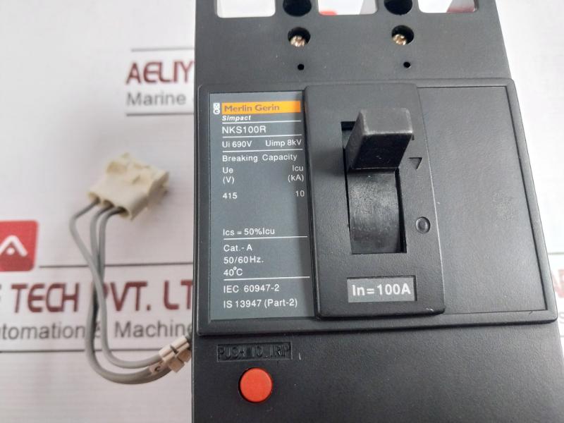 Merlin Gerin Nks100R Simpact Circuit Breaker 100A 690V 50/60Hz Iec 60947-2