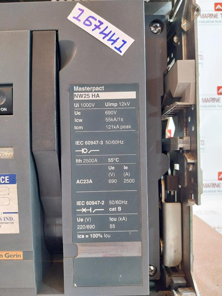 Merlin Gerin Nw25 Ha Masterpact Switch-disconnector 1000V 12Kv 690V 220/690V Iec 60947-3