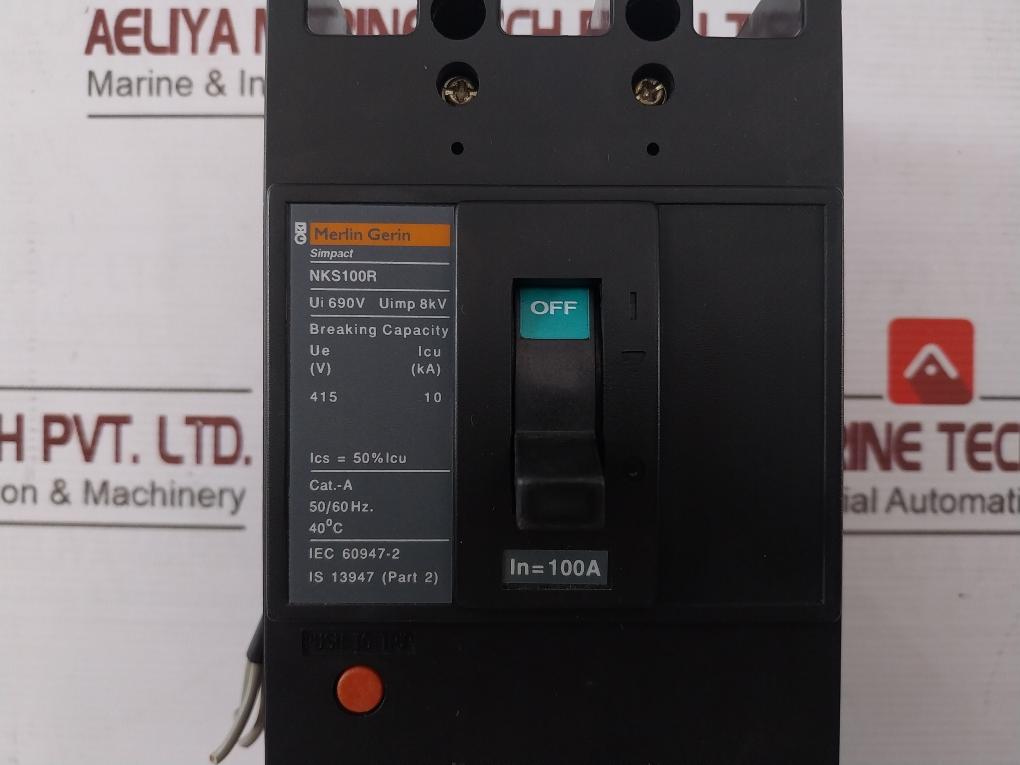 Merlin Gerin Simpact Nks100R Circuit Breaker 100A 690V 50/60Hz Iec 60947-2