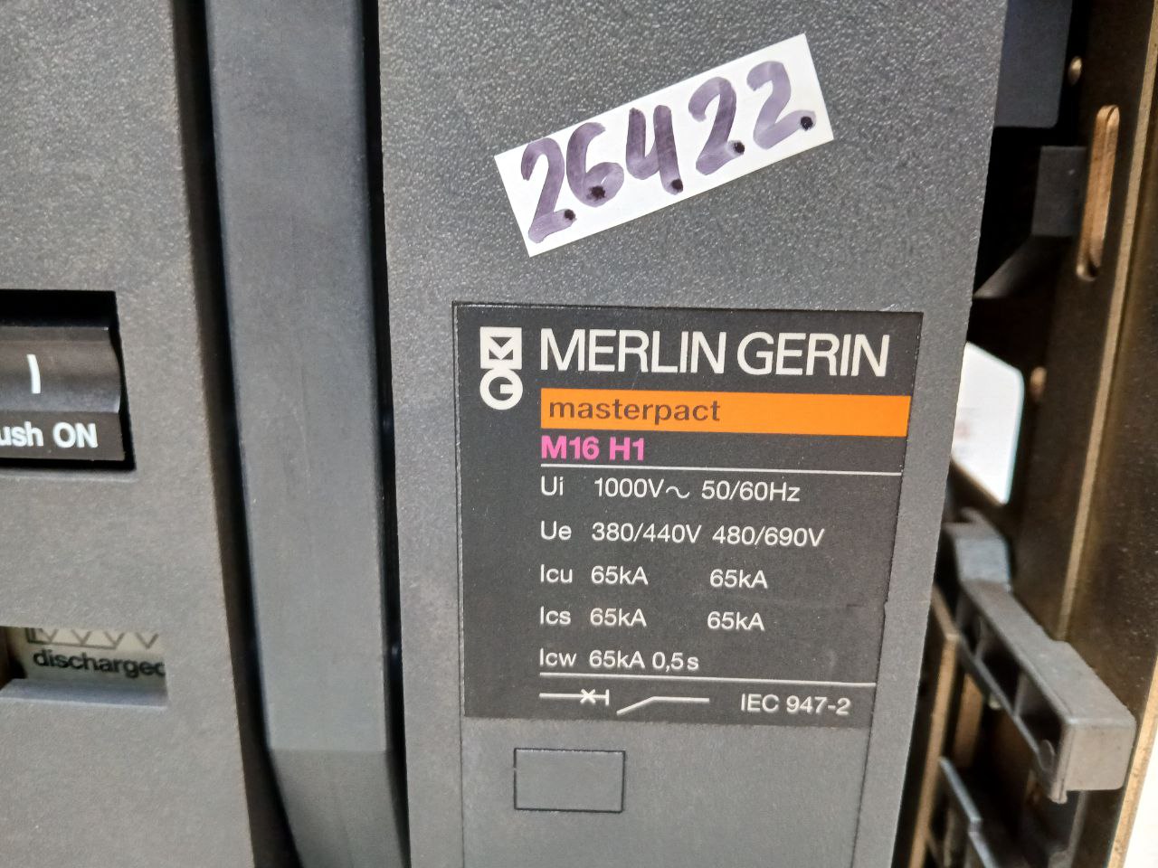 Merlin Gerin Masterpact M16 H1 Air Circuit Breaker 1000V 50/60Hz Iec947-2