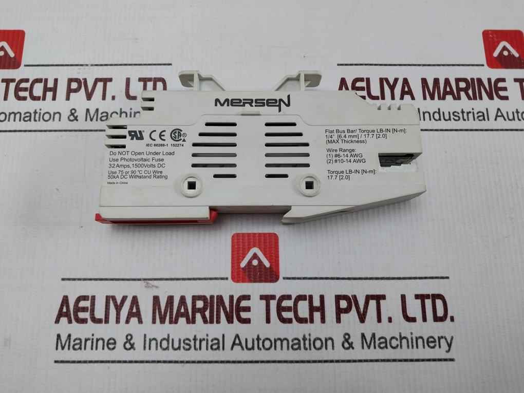 Mersen Us15M1Hel Photovoltaic Fuse Holder 1500Volts Dc 32Amps 1/4