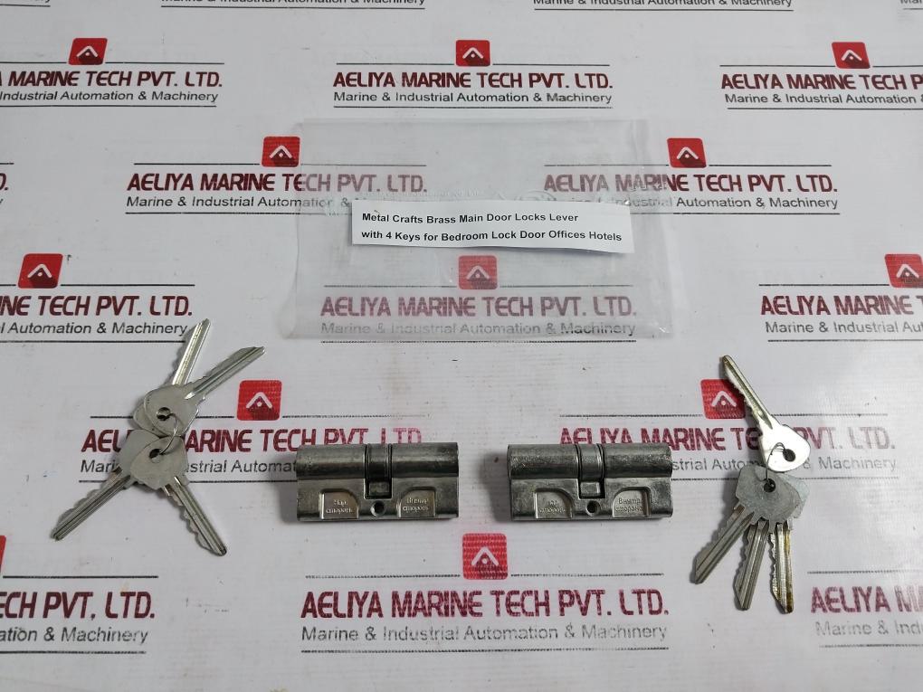 Metal Crafts Brass Main Door Locks Lever With 4 Keys For Bedroom Lock ...