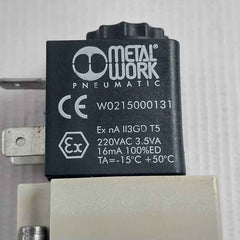 Metal Work 7021020100 Pneumatic Solenoid Valve -15C +50C 10 Bar 220Vac 3.5Va