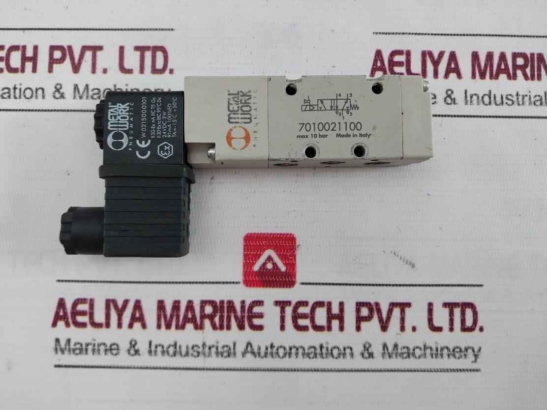 Metal Work Pneumatic 7010021100 Solenoid Valve Max 10 Bar W0215000101 24Vdc 2W