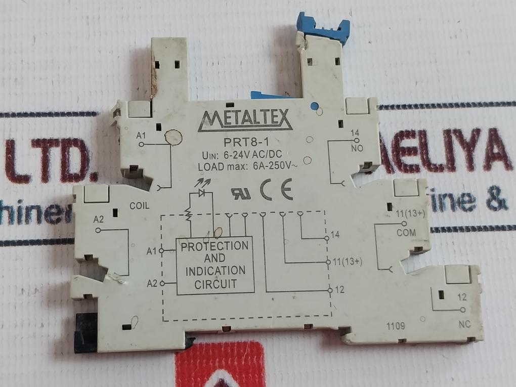 Metaltex Prt8-1 Relay Base 6-24V Ac/Dc