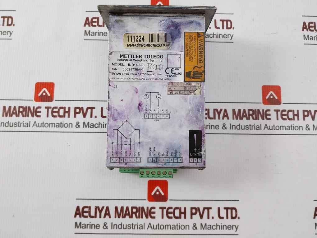 Mettler Toledo Ind140-08 Weighing Terminal 87-264Vac 120-50Ma 50/60Hz