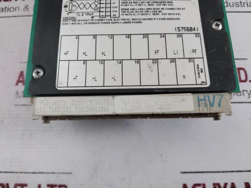 Mgv P63-24021Pf Power Supply 50/60Hz En 60950/Vde 0805