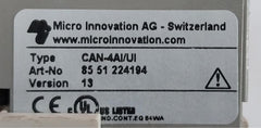 Micro Innovation Can-4Ai/Ui Terminal Block Module 8551 224040 Ver 13