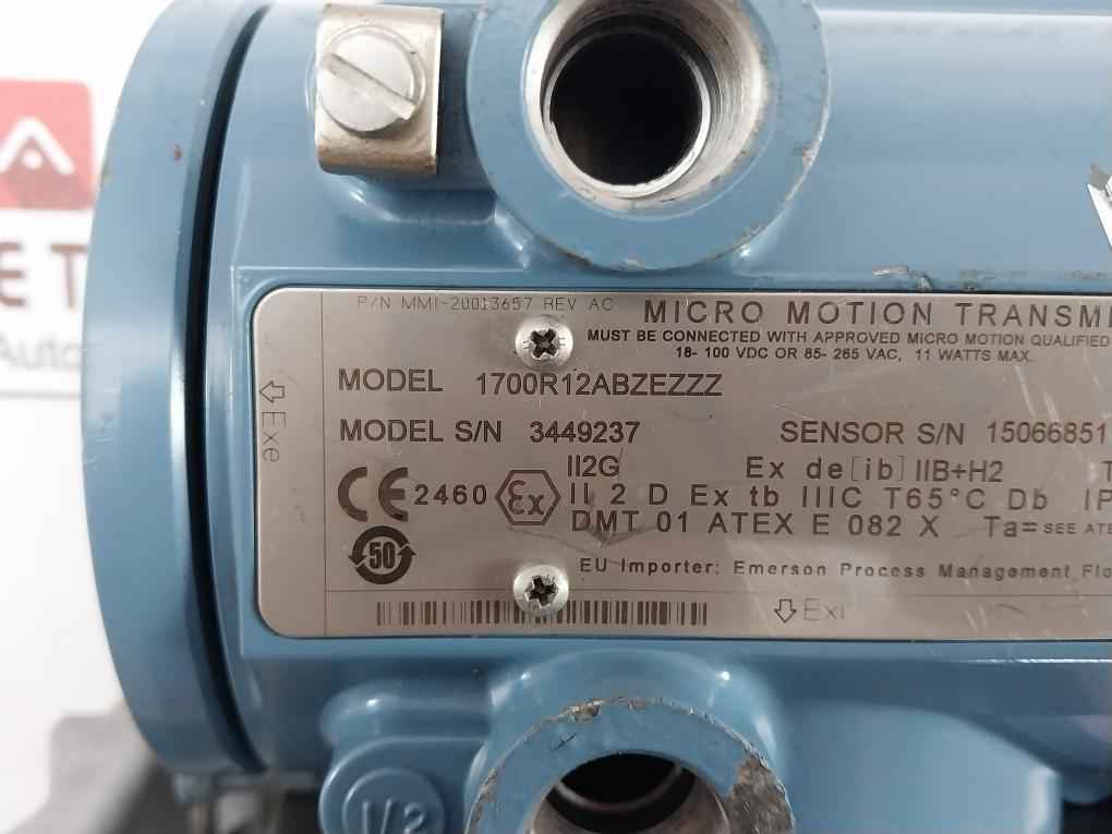 Micro Motion 1700R12Abzezzz Transmitter 3600734, 20002558 18-100Vdc 85-265 Vac