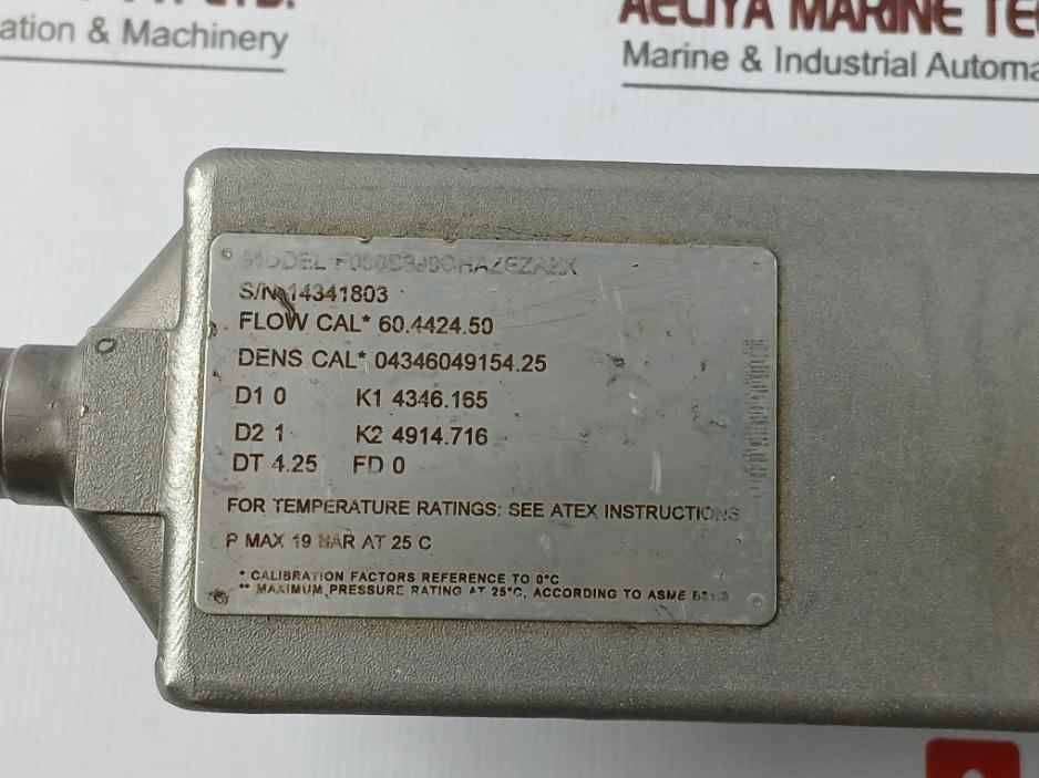 Micro Motion 20001827 Coriolis Meter F050S099Chazezazx Rev Aa