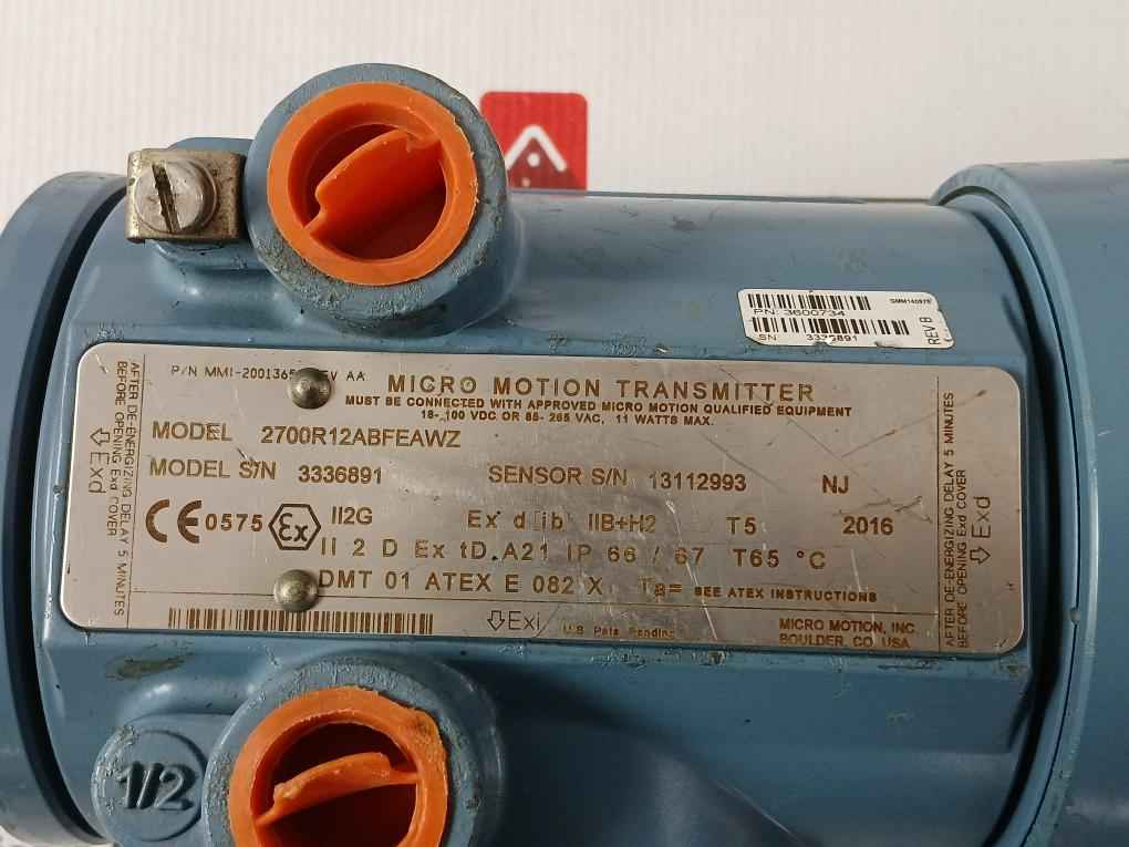 Micro Motion 2700R12Abfeawz Flow And Density Transmitter Rev B 11W