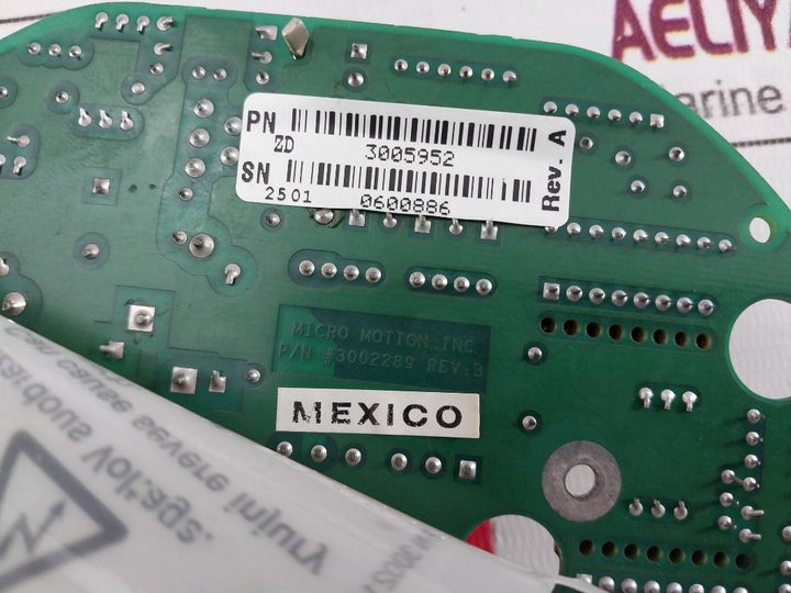Micro Motion 3002289 Printed Circuit Board Rev.A