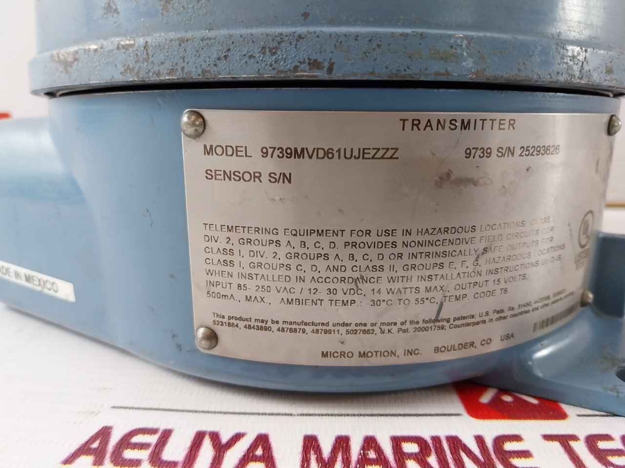 Micro Motion 9739Mvd61Ujezzz Flow Transmitter Mmi-20013350 Rev: Ag 85-250Vac 14W