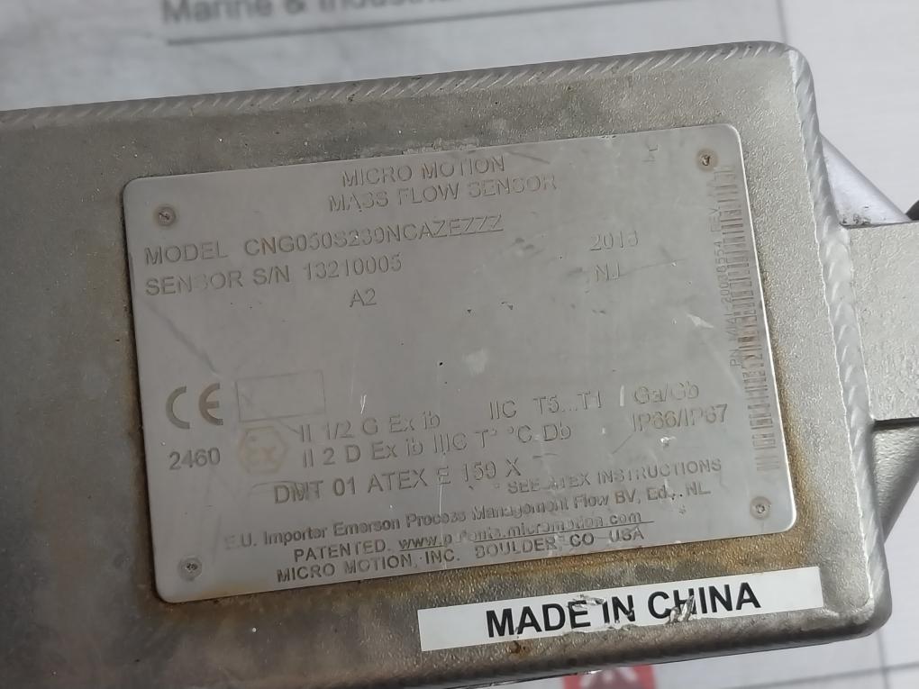 Micro Motion Cng050S239Ncazezzz Mass Flow Sensor 138.654.50 (Not Working)