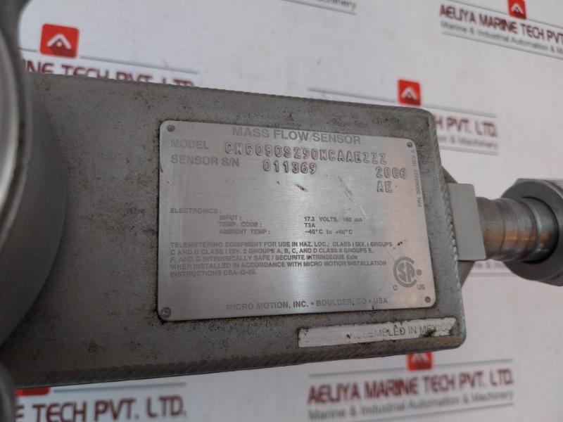 Micro Motion Cng050S290Ncaaezzz Mass Flow Meter 17.3 Volts, 160Ma