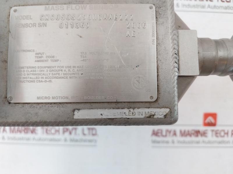 Micro Motion Cng050S290Ncaaezzz Mass Flow Meter 17.3 Volts, 160Ma