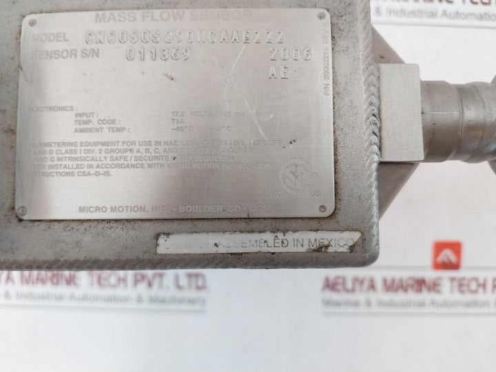 Micro Motion Cng050S290Ncaaezzz Mass Flow Meter 17.3 Volts, 160Ma