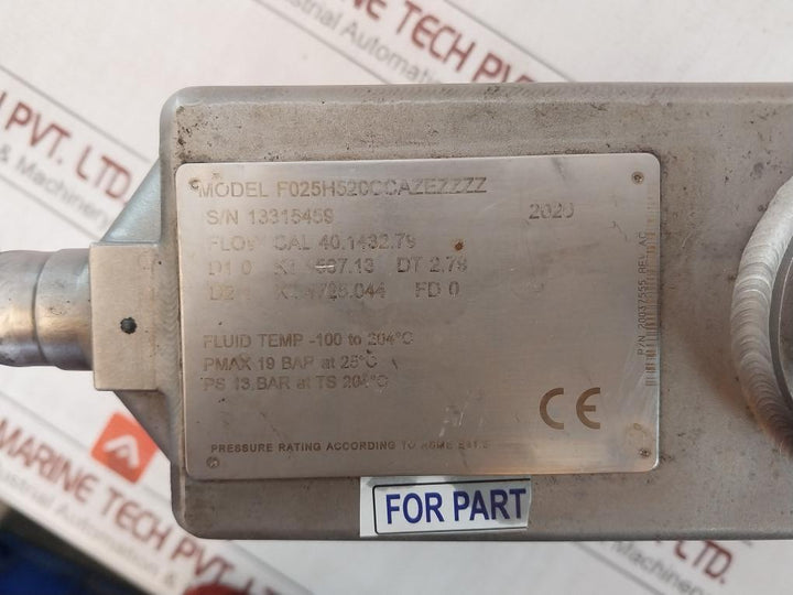 Micro Motion F025H520Ccazezzzz Mass Flow Sensor 1/2In B16