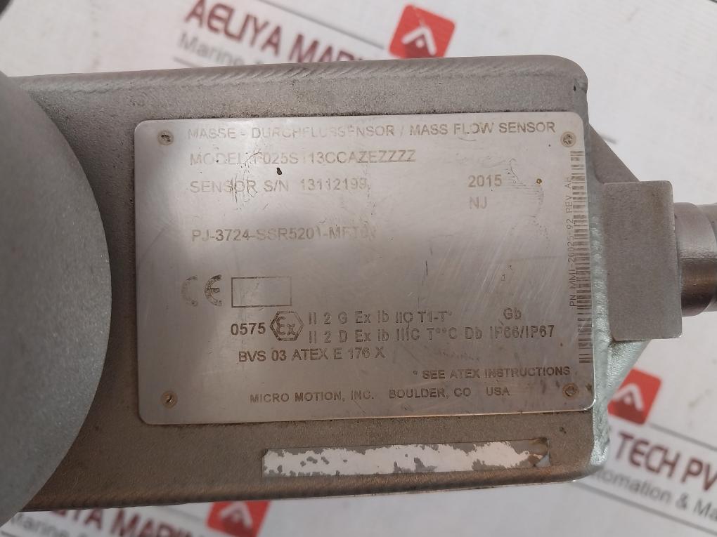 Micro Motion F025S113Ccazezzzz Mass Flow Sensor Rev Ab 40.9004.65