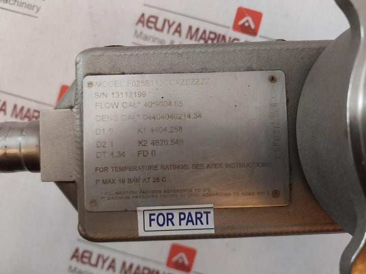 Micro Motion F025S113Ccazezzzz Mass Flow Sensor Rev Ab 40.9004.65