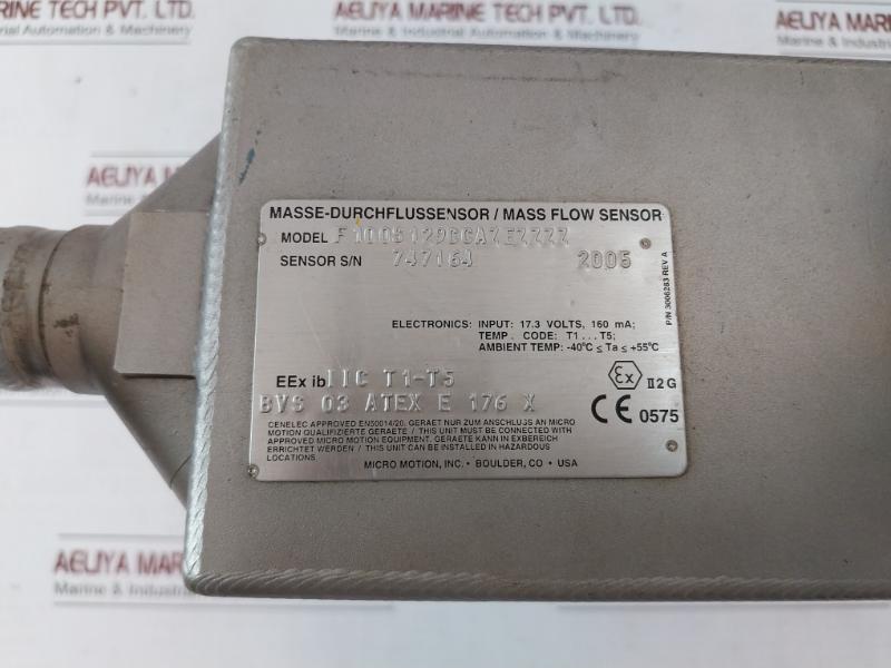 Micro Motion F100S129Ccazezzzz Mass Flow Sensor 160 Ma