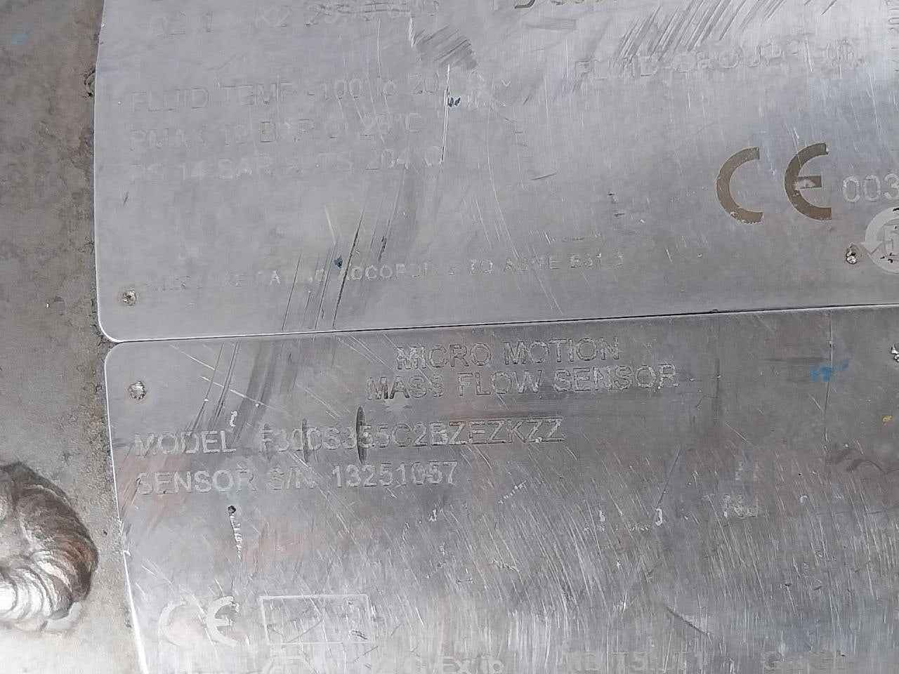 Micro Motion F300S355C2Bzezkzz Mass Flow Sensor Coriolis Meter 19 Bar At 25 C