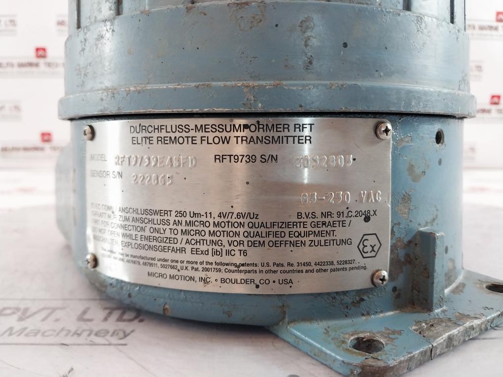Micro Motion Rft9739 Elite Remote Flow Transmitter Rft9739E 4Sfd Rev.B 85-250Vac