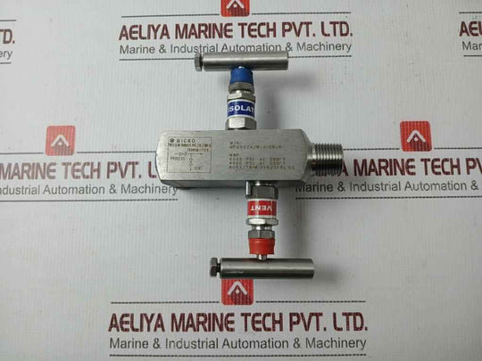 Micro Mpgv32a/r-1-cb-p Two Way Manifold Needle Valve 316l Ss 6000psi