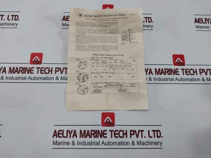 Micro Switch Ptcc Contact Block 600 Vac-125