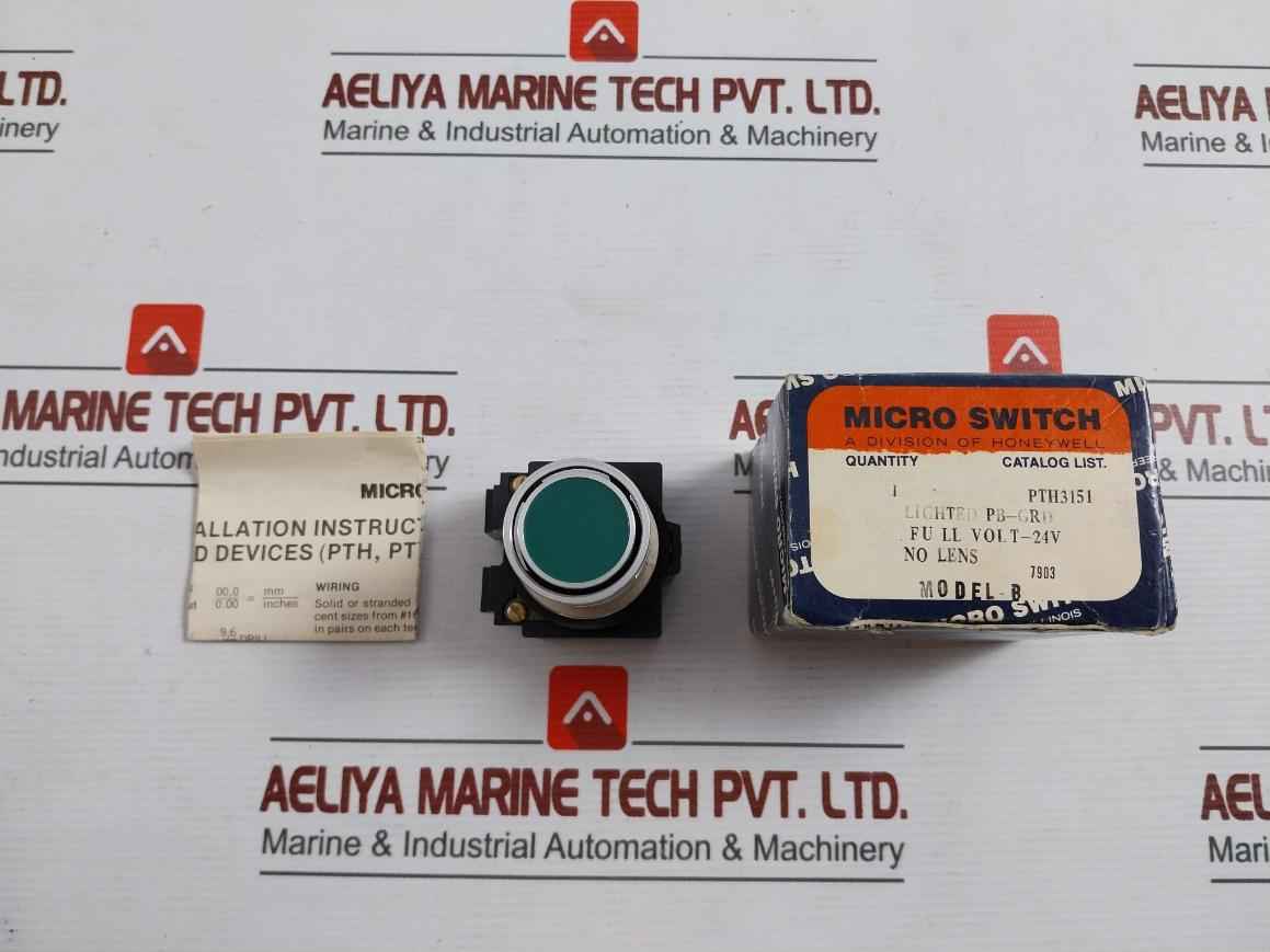 Micro Switch Pth3151 Green Pushbutton 24V