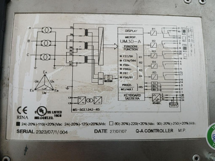 Microelettrica-Scientifica-110V-Ac-Multifunction-Voltage-Frequency-Relay-UM30-A-209975-8