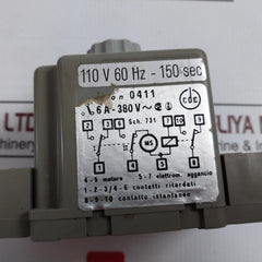 Micron 0411 Timer Delay Relay 110V 60Hz-150Sec 6A-380V, 0-2.5 Min
